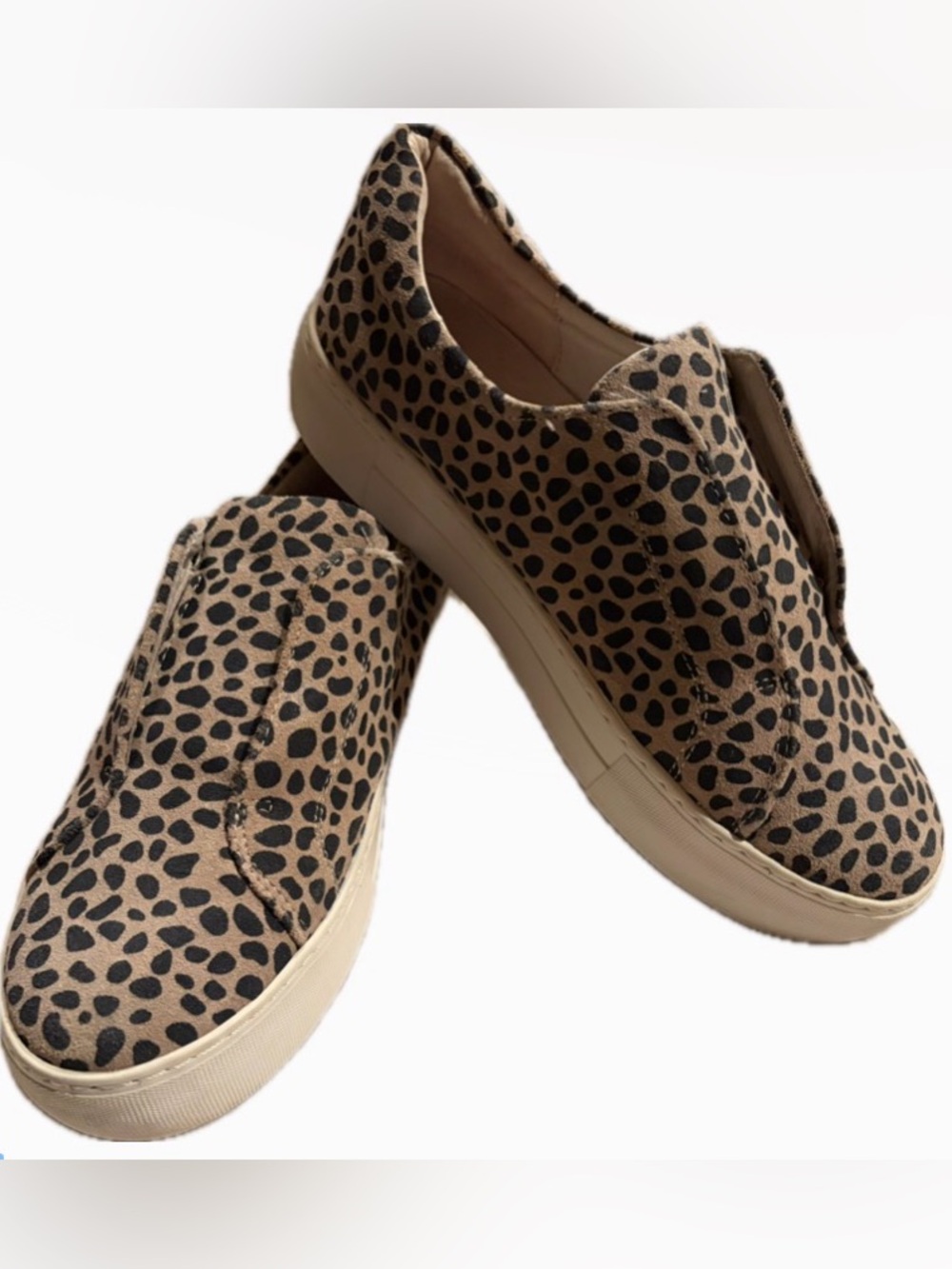 J/Slides Leopard Suede Slip On Sneakers Size 7.5